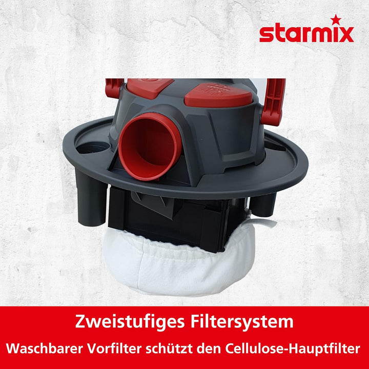 Starmix AV P-15 18V Akku-Aschesauger für Kamin und Feuerstellen, kompatibel mit CAS-Akku (Nicht im L