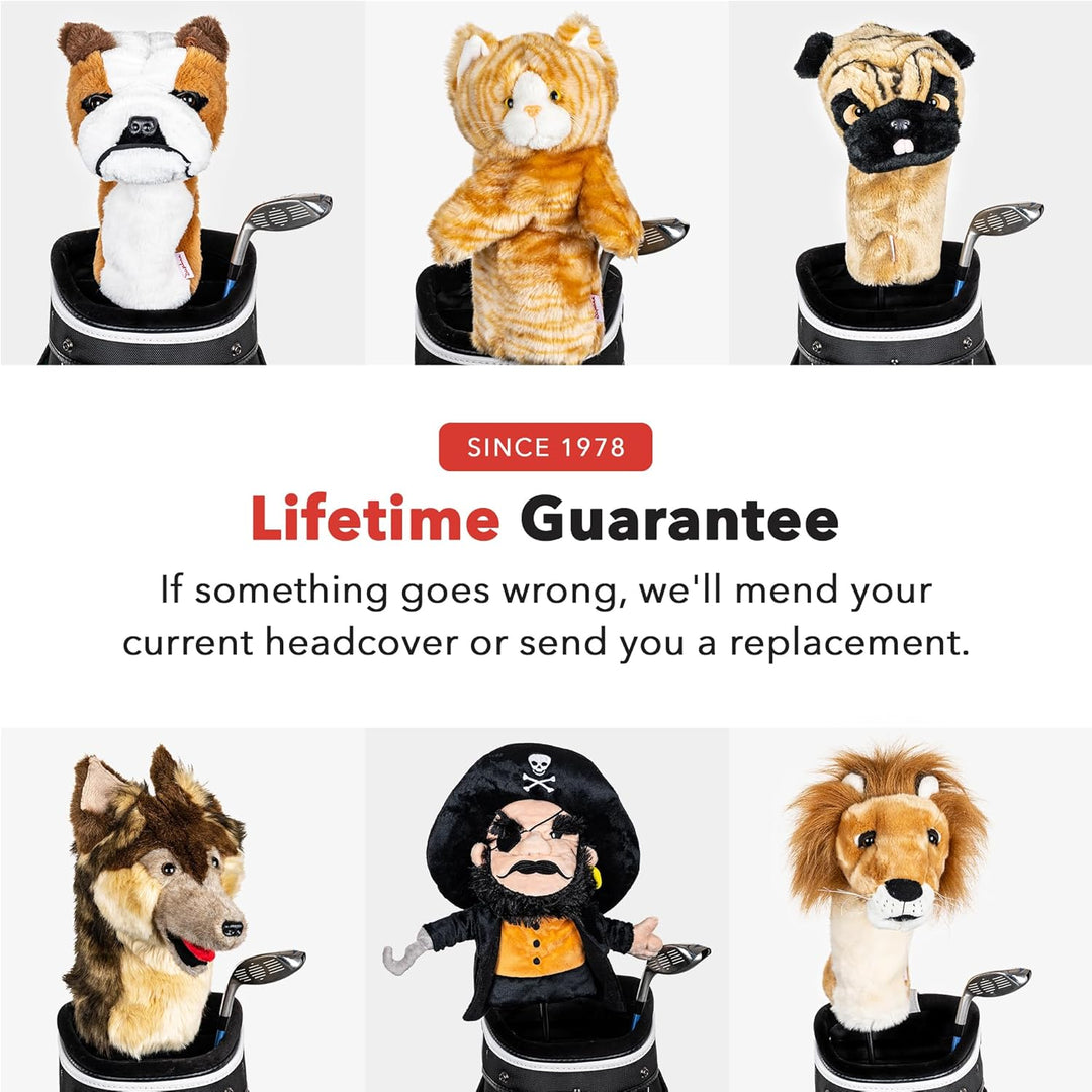 Daphnes - Cats & Dogs Series Driver Headcovers Dunkelbraun, Beige, Dunkelbraun, Beige