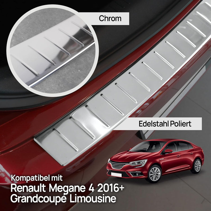CHROMEMASTER | Ladekantenschutz Stossstangenschutz | Kompatibel mit Renault Megane 4 2016 - Grand Co