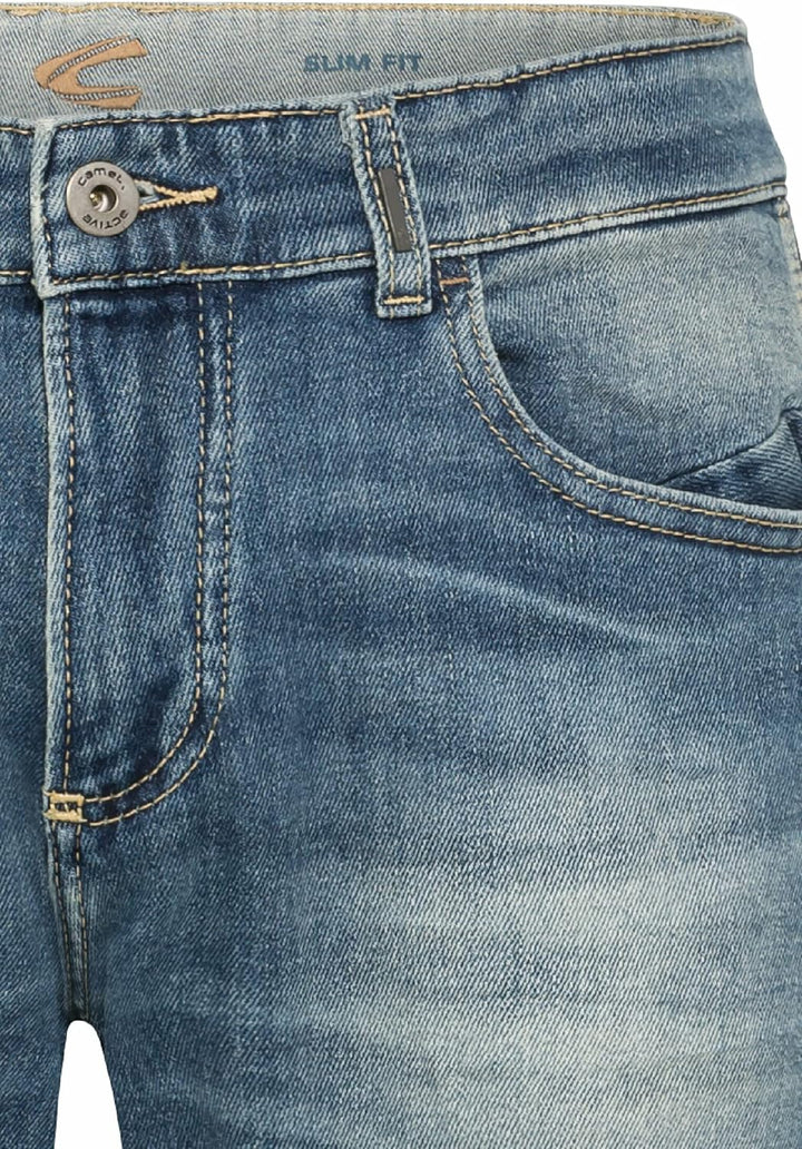 camel active Herren Slim Fit fleXXXactive® 5-Pocket Jeans 38W / 34L Indigo, 38W / 34L Indigo