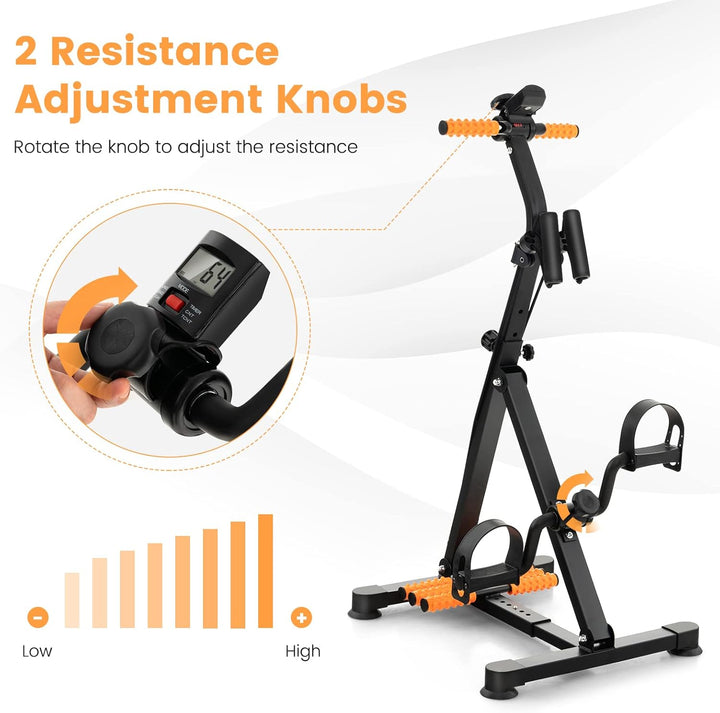 FANTASK Heimtrainer Pedaltrainer für Senioren, Hand Arm Bein Knie Fitnessgerät mit LCD Display, höhe