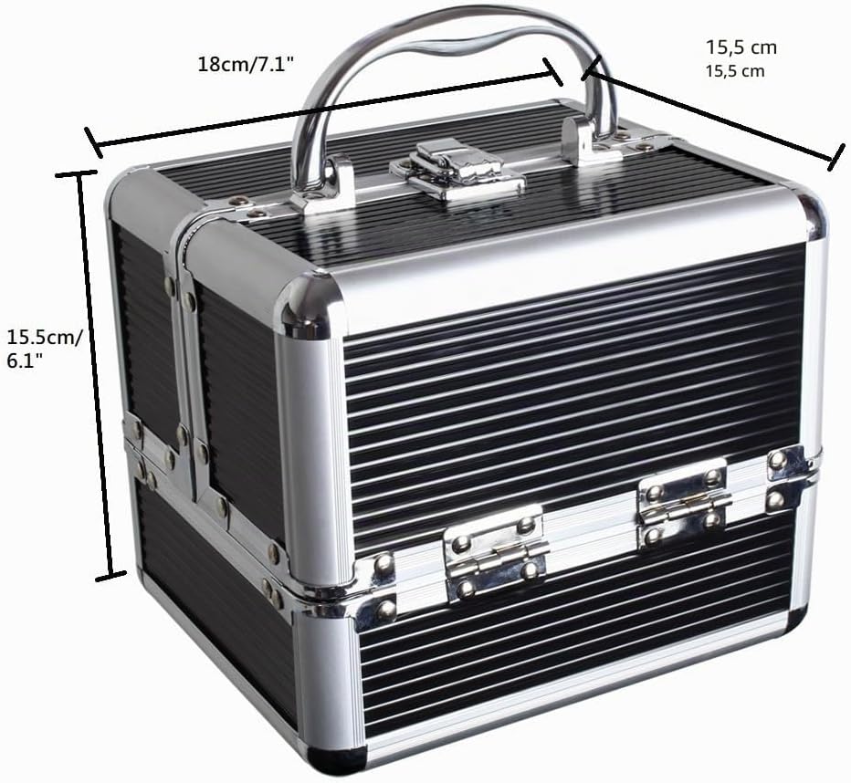 iGadgitz Home Mini Klein Aluminium Kosmetikkoffer, Schminkkoffer, Beautycase, Makeupbox - 4X ausklap