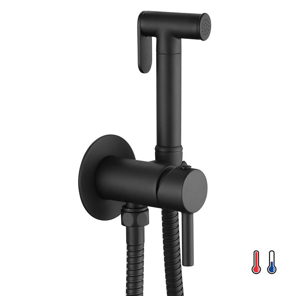 LLAVISAN L474651 Schwarz WC Armatur, Black Intimhygiene zum Austausch des Bidets, Einhebelmischer ka
