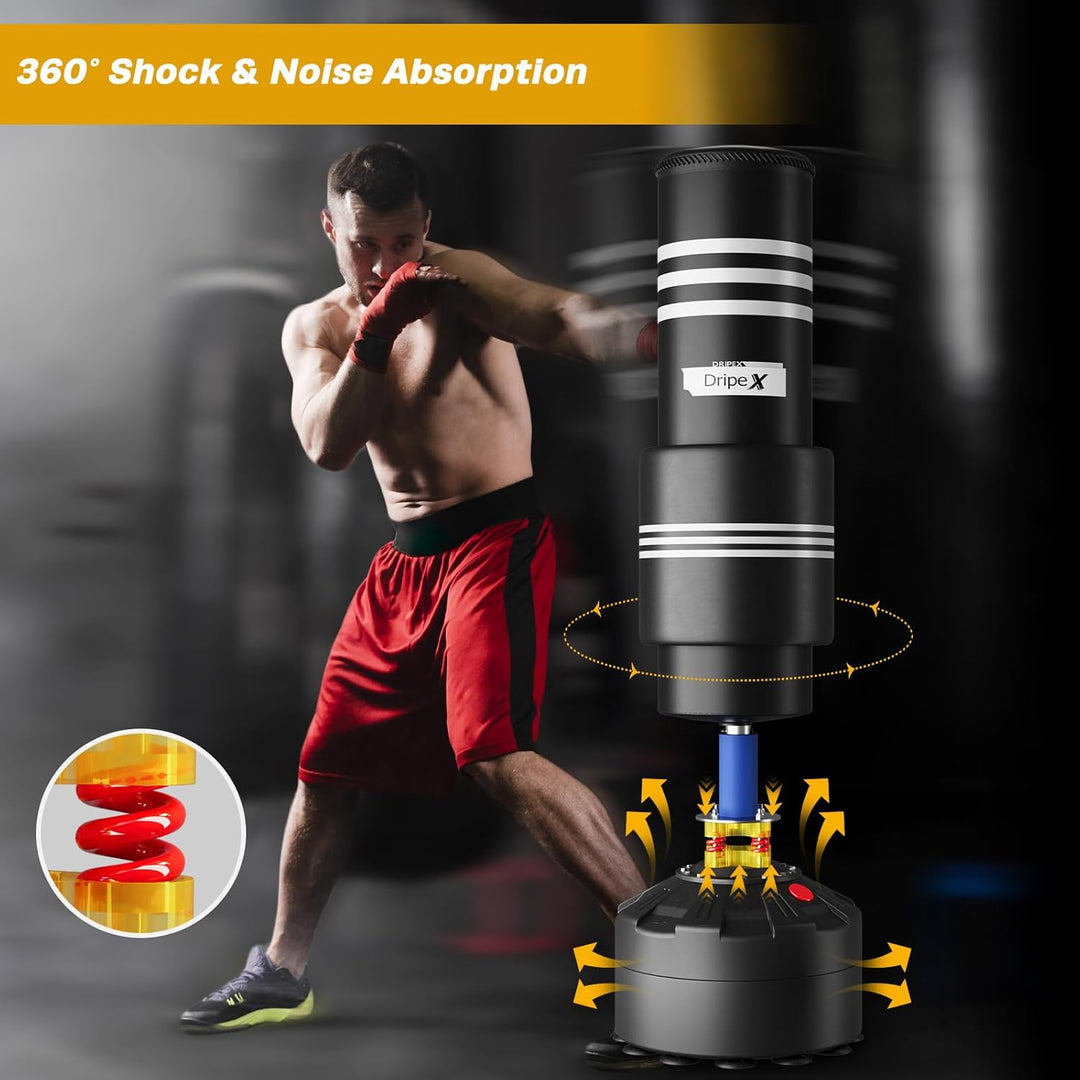 Dripex Boxsack Erwachsene Freistehender Standboxsack MMA Boxpartner Boxing Trainer Heavy Duty Boxsac