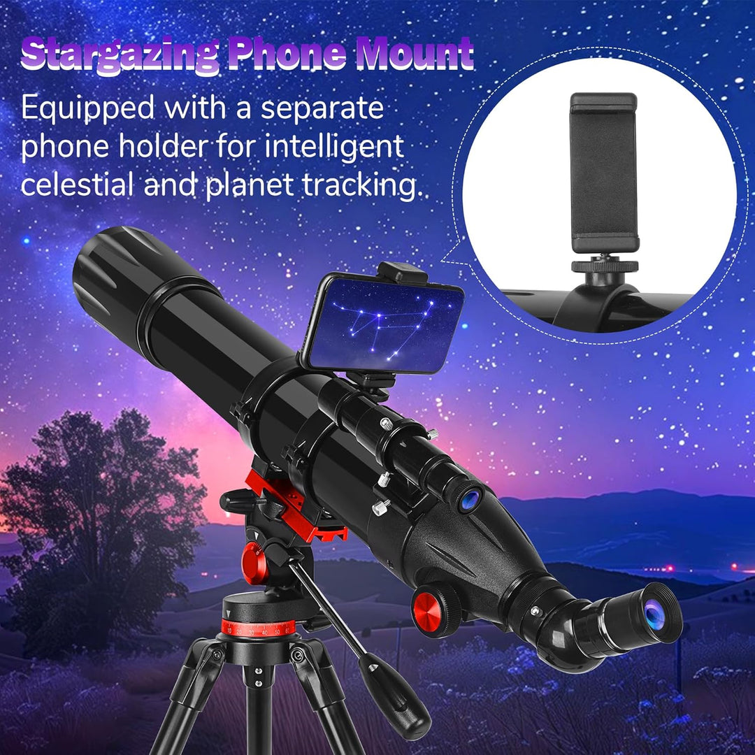 HETEKAN Teleskop, Teleskop Astronomie für Erwachsene, 90 mm Öffnung 900 mm, Profi Refraktor Teleskop