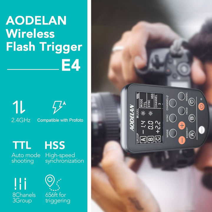 AODELAN TTL kabelloser Blitzauslöser für Canon-Kameras, unterstützt 1/8000s HSS-Funktion, ersetzt Pr