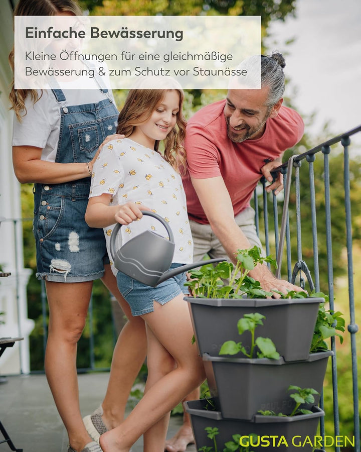 GUSTA GARDEN Paul Potato Starter Kartoffelturm - stapelbar - Hochbeet/Pflanzgefäss/Blumentopf für Ba