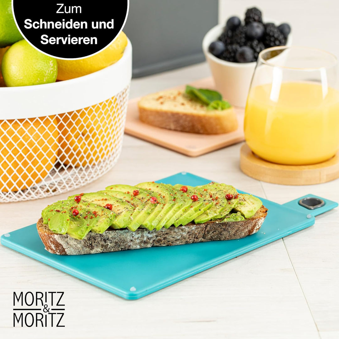 Moritz & Moritz 4X Frühstücksbrettchen Spülmaschinenfest 20,5 x 14,5 cm - Schneidebrett Kunststoff K