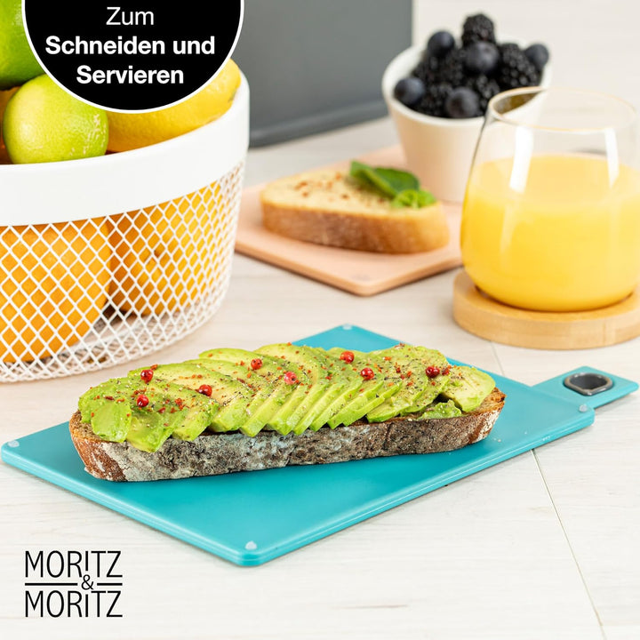 Moritz & Moritz 4X Frühstücksbrettchen Spülmaschinenfest 20,5 x 14,5 cm - Schneidebrett Kunststoff K