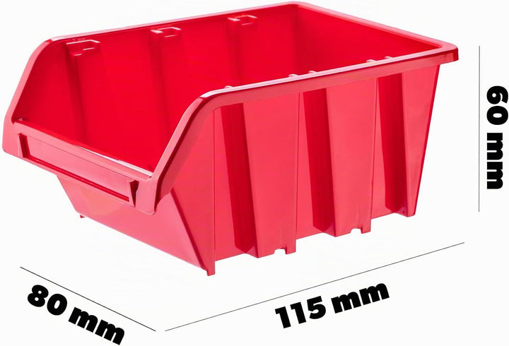 KADAX Werkstatt-Stapelkiste, Stapelbox aus PP Kunststoff, Sichtlagerbox in verschiedenen Grössen, La