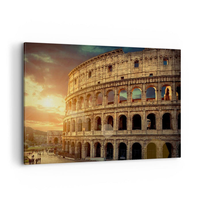 Bilder auf Leinwand 100x70cm Leinwandbild Coloseum Roma Architektur Italien Gross Wanddeko Bild Schl