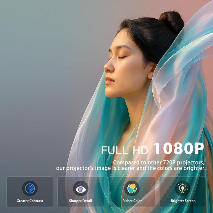 Mini Beamer 4K 1080P Mini Projektor Tragbarer Android 11.0, WLAN 6 Bluetooth 5.4 Automatischer Trape