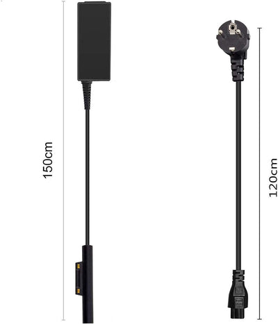 FSKE Ladegerät Surface Pro Ladekabel Netzteil 38.7W 15V 2.58A für Microsoft Surface Pro 3/Pro 4/Pro