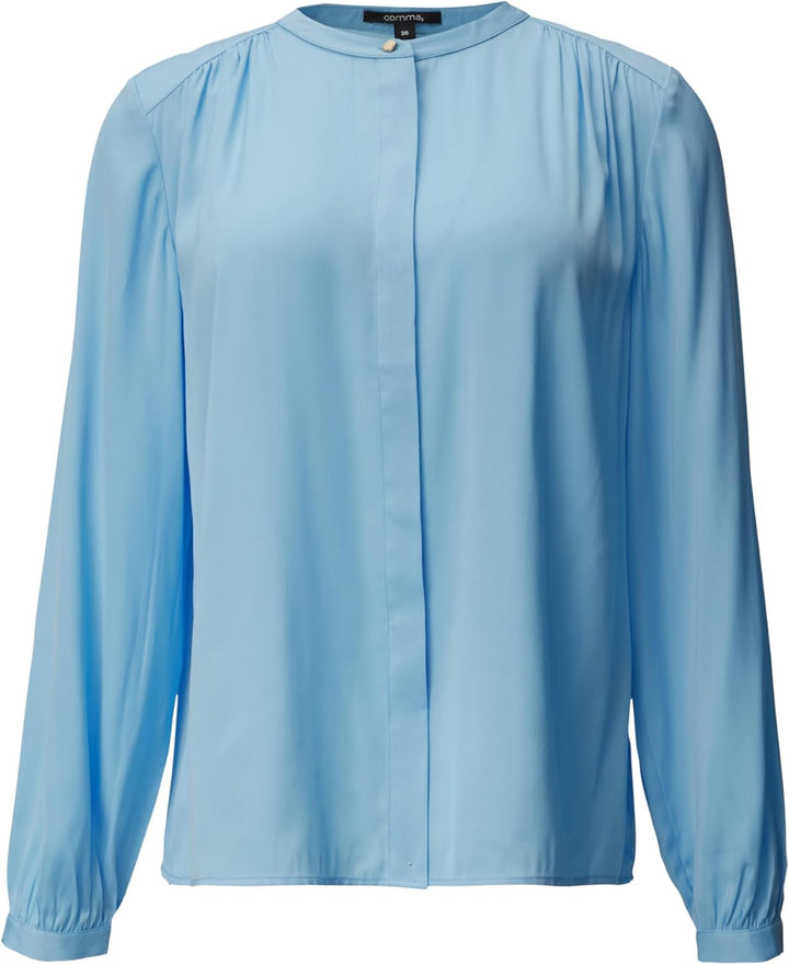 Comma Satinbluse mit Kappärmeln 36 Hellblau, 36 Hellblau