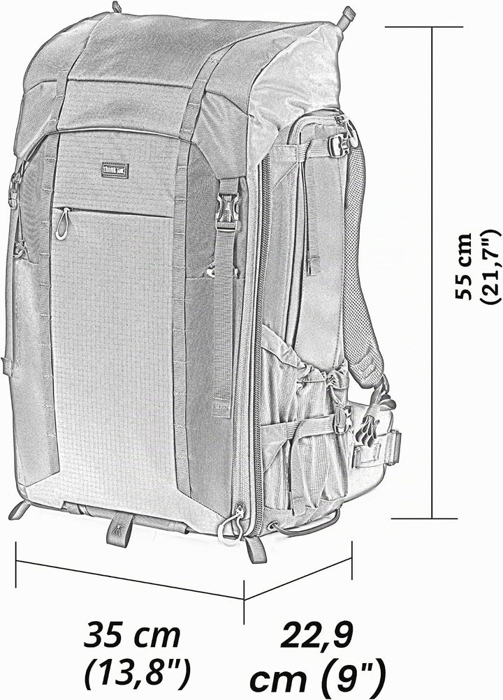 Think Tank - Firstlight 46L+ - Kamerarucksack für Abenteuerreisen - Schwarz/Grau - Fotorucksack für
