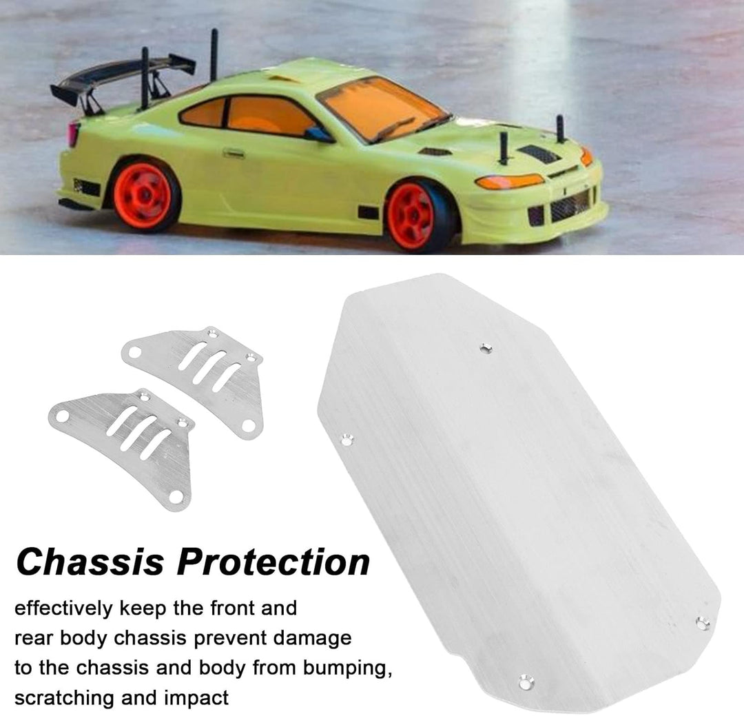 Sorandy Edelstahl Chassis Armor Set, 3 Stück RC Car Protector Guard Skid Plate für TT02 1/10 RC Car,