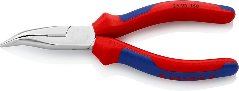 Knipex Flachrundzange mit Schneide (Radiozange) verchromt, mit Mehrkomponenten-Hüllen 160 mm 25 25 1