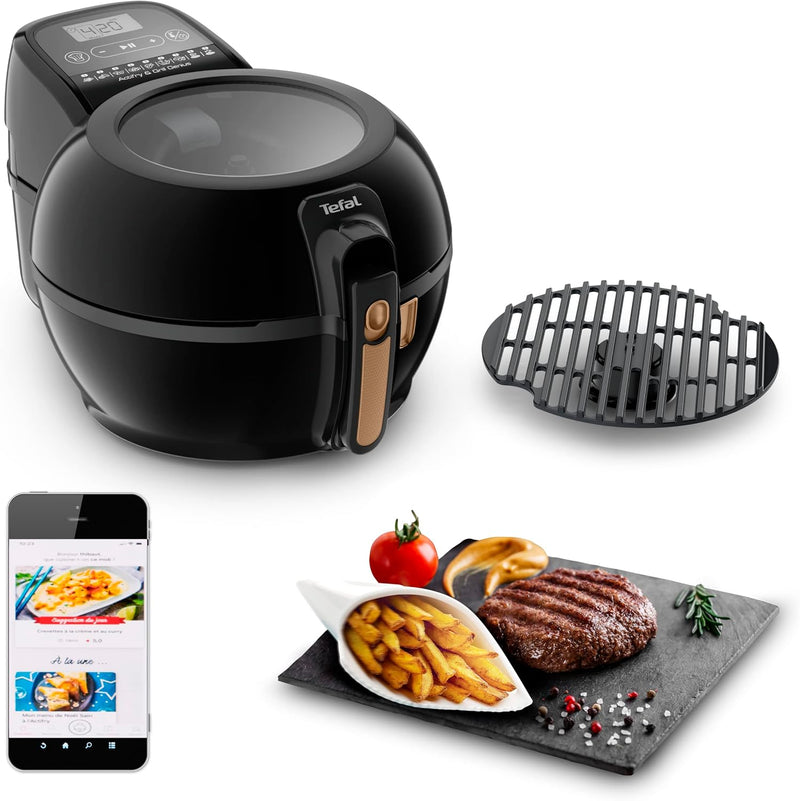 Tefal FZ7758 ActiFry & Grill Genius Heissluftfritteuse | inkl. Grillrost | automatischer Rührarm | 9