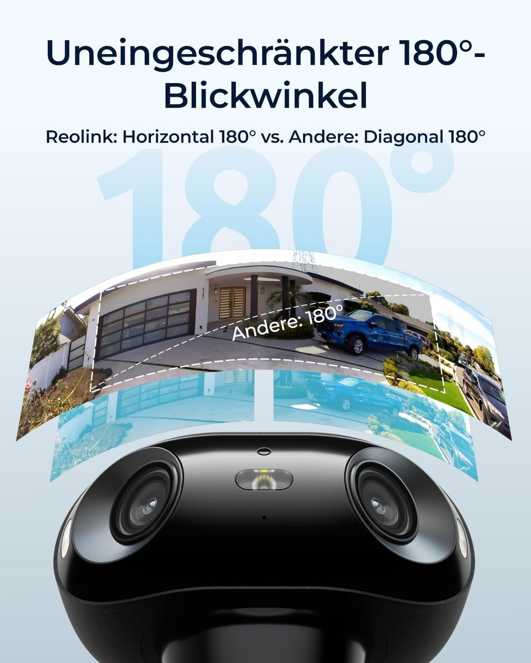 Reolink 4K Solar Überwachungskamera Aussen Akku, ColorX-Nachtsicht, 180°-Weitwinkel, 8MP Drahtlose W