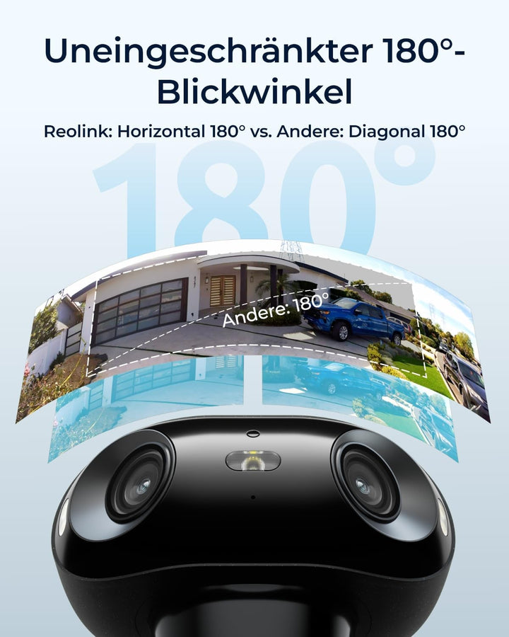 Reolink 4K Solar Überwachungskamera Aussen Akku, ColorX-Nachtsicht, 180°-Weitwinkel, 8MP Drahtlose W