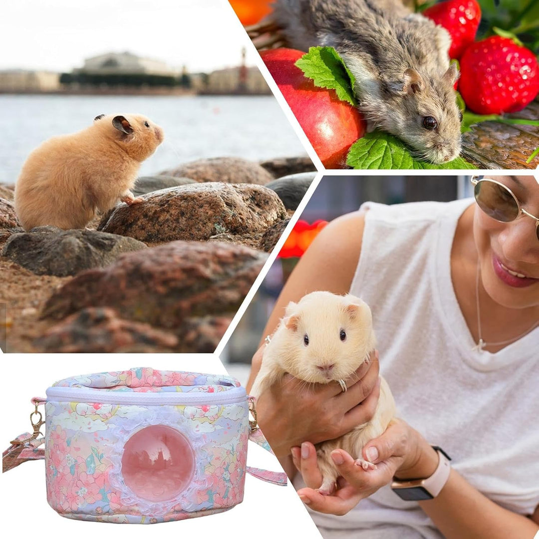 Hamster Transportbox, Tragbare Kleintier Transportbox Für Unterwegs, Verstellbarer Schultergurt Krat