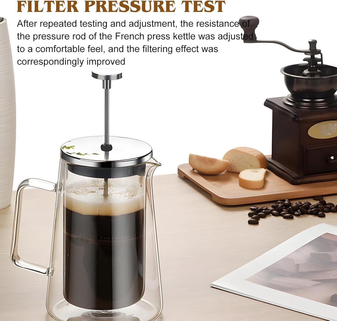 BYZESTY 1000 Ml French Press Kaffeebereiter, Kaffeepresse Aus Edelstahlfilter, Kaffeebereiter French