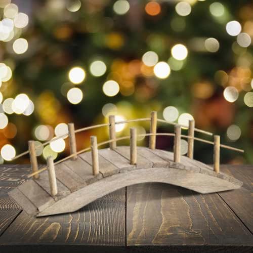 MaMeMi Brücke aus Holz, flach [ca 13 cm lang, handgefertigt] Krippenzubehör, Krippenbedarf/Zubehör f