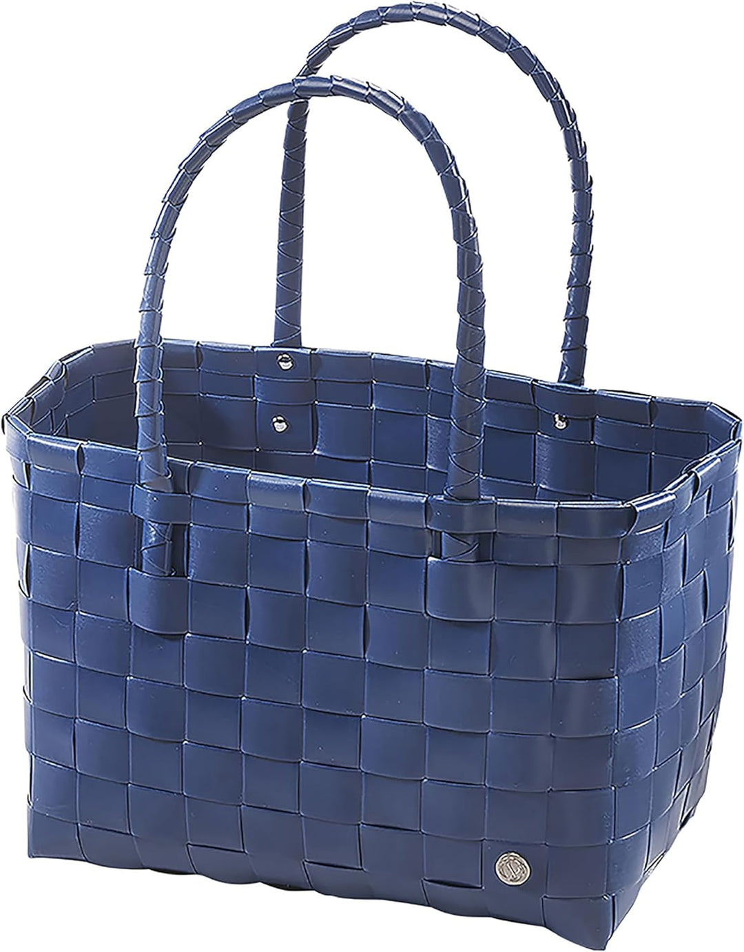 Kobolo Tasche Einkaufstasche Einkaufskorb geflochten Kunststoff Shopper - MARE XXL - blau