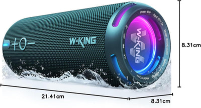 W-KING Bluetooth Lautsprecher Box, IPX7 Musikbox Lautsprecher Boxen Bluetooth Outdoor Tragbarer, Ang