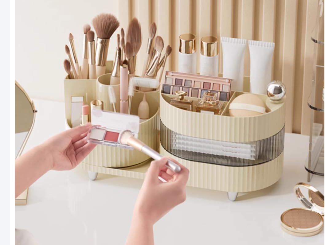 Kosmetik Make Up Organizer Schminke 360° Kosmetik Aufbewahrung Makeup Pinsel Organizer für Skincare