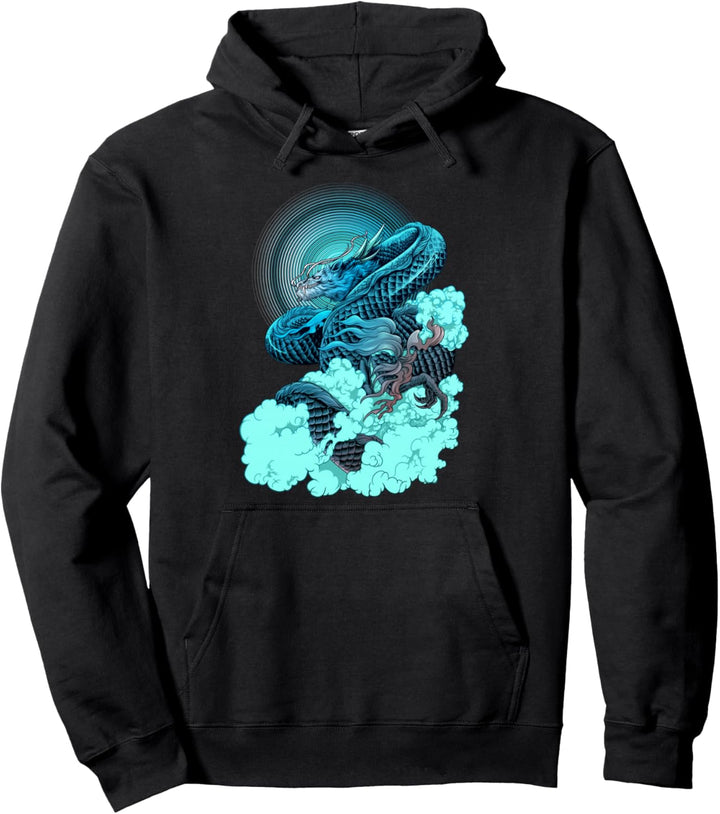 Japanese Dragon - Sad Aesthetic Edgy Streetwear Pullover Hoodie