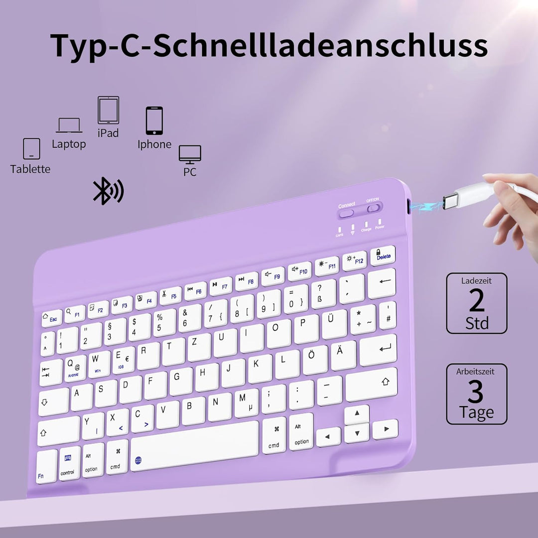 Tastatur Hülle für iPad 11. Generation 2025 A16, iPad 10. Generation 2022 10,9 Zoll, Weiche TPU Hüll