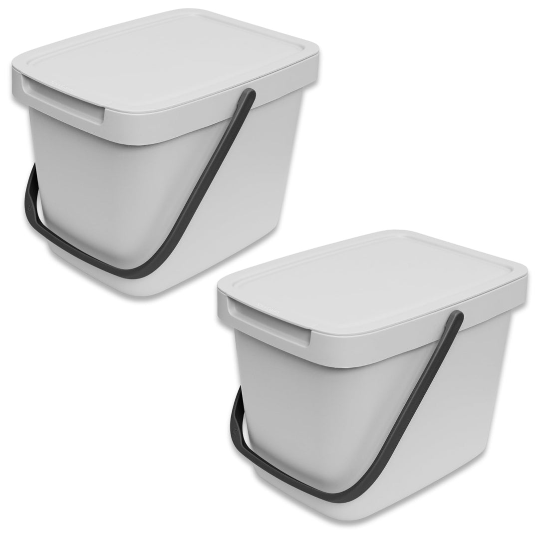 YourCasa 2 STK. Biomülleimer Küche - 6L Komposteimer für alltäglichen Biomüll - Mit Deckel und Wanda