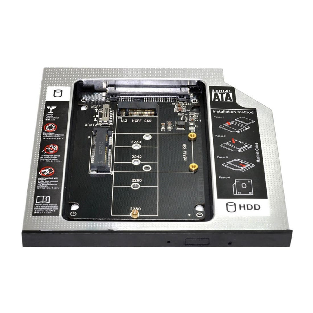 chenyang Universelles 9,5mm M.2 NGFF/mSATA SSD zu SATA Zweit SSD HDD Festplatten Caddy Upgrade Erwei