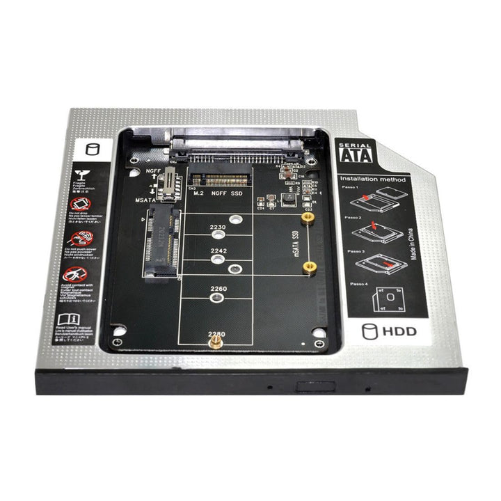 chenyang Universelles 9,5mm M.2 NGFF/mSATA SSD zu SATA Zweit SSD HDD Festplatten Caddy Upgrade Erwei