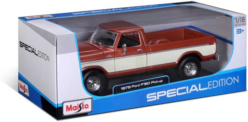 Maisto Ford F150 Pick-Up (1979): Modellauto im Massstab 1:18, Türen, Motorhaube und Heckklappe beweg