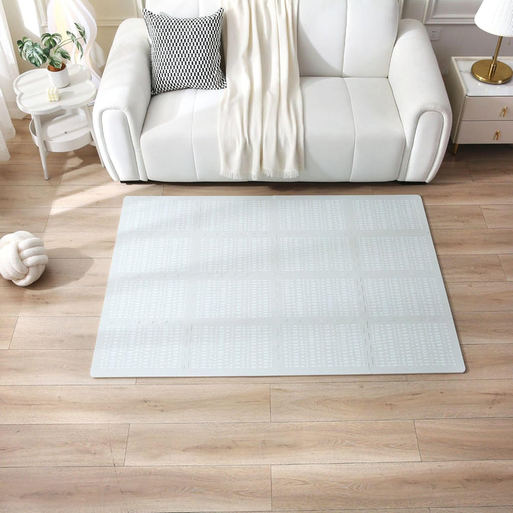 Stylische Puzzlematte Baby 1,7x1,2m Hygge Grau – 16 XL-Platten mit Kanten – Dicke & weiche Baby Spie