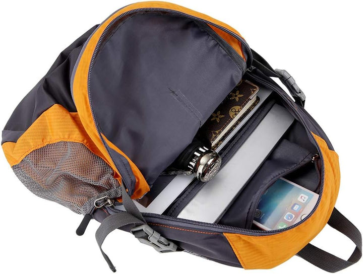 Kleiner Tagesrucksack 20L Radfahren Wanderrucksack Wasserdichter Reiserucksack Leichtgewicht (Orange