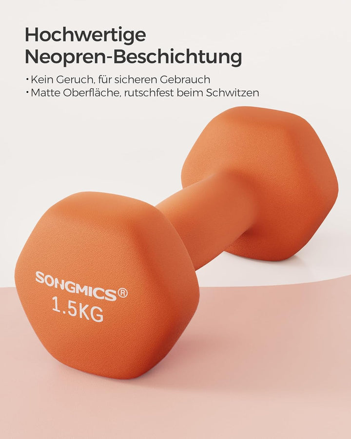 SONGMICS Kurzhanteln 2er Set Hanteln Hexagon Neopren Beschichtung Krafttraining Workout Fitness Trai