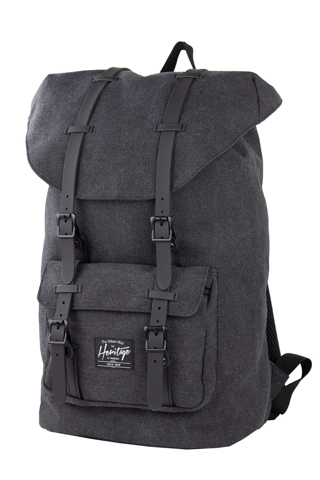 Nowi Heritage Rucksack Handgepäck mit Laptopfach 15 Zoll, aus Cavas: Modischer Rucksack, 45 cm, 22 L