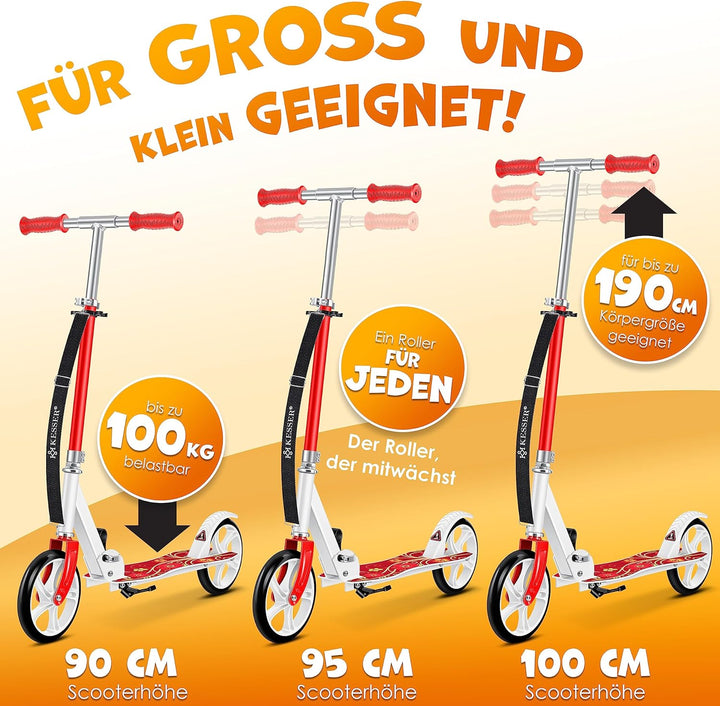 KESSER® Scooter Roller Kinderroller Cityroller Tretroller Kickroller Kickscooter Flora (Red), Flora