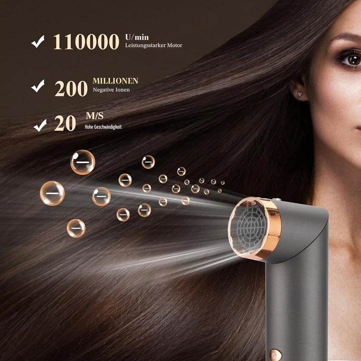 BESTBOMG Air Styler 6 in 1 Hairstyler Haartrockner Heissluftbürste, Lockenstab Multistyler Glättbürs