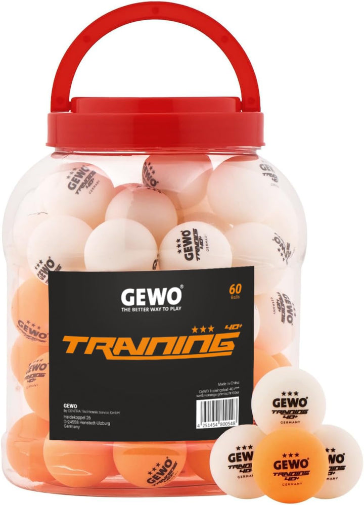 GEWO Tischtennisbälle Training 40+ - 3 Sterne Tischtennis-Ball aus ABS Plastik mit Naht - Hochwertig