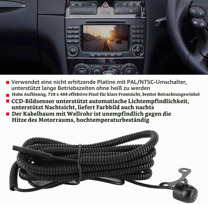 Auto-CCD-Kamera, Mini-Frontkamera, universeller CCD-Bildsensor, Nachtsicht, wasserdicht, mit PAL/NTS