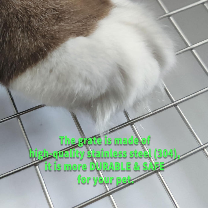 Oncpcare 22x18 Super Grosse Kaninchentoilette mit 2 Rosten (Metall &amp; Kunststoff), Hasenklo für Käfig
