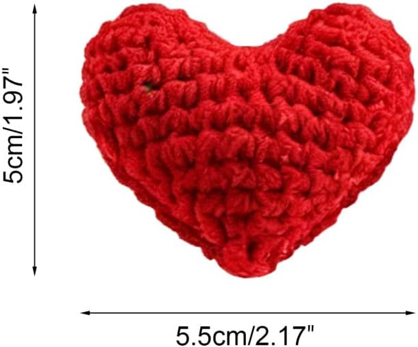 DONGKER Mini Häkelherzen, 24/36 Stück Gestrickte Valentinstag Schalenfüller, 5,5x5 cm, 3 Farben, Häk