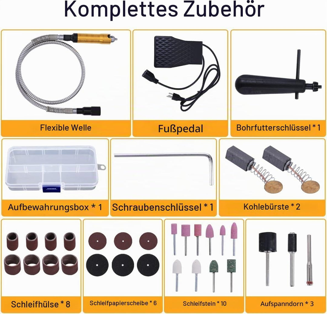 1000W 30000 U/min Elektrisches Flexwellen-Drehwerkzeug mit Fusspedalsteuerung, Flexwellen-Hängeschle