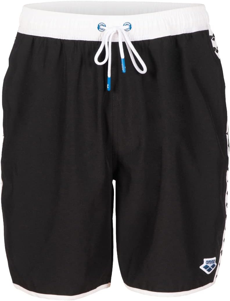 ARENA Herren M Icons Team Stripe Boxer Swim Trunks S Black-white, S Black-white