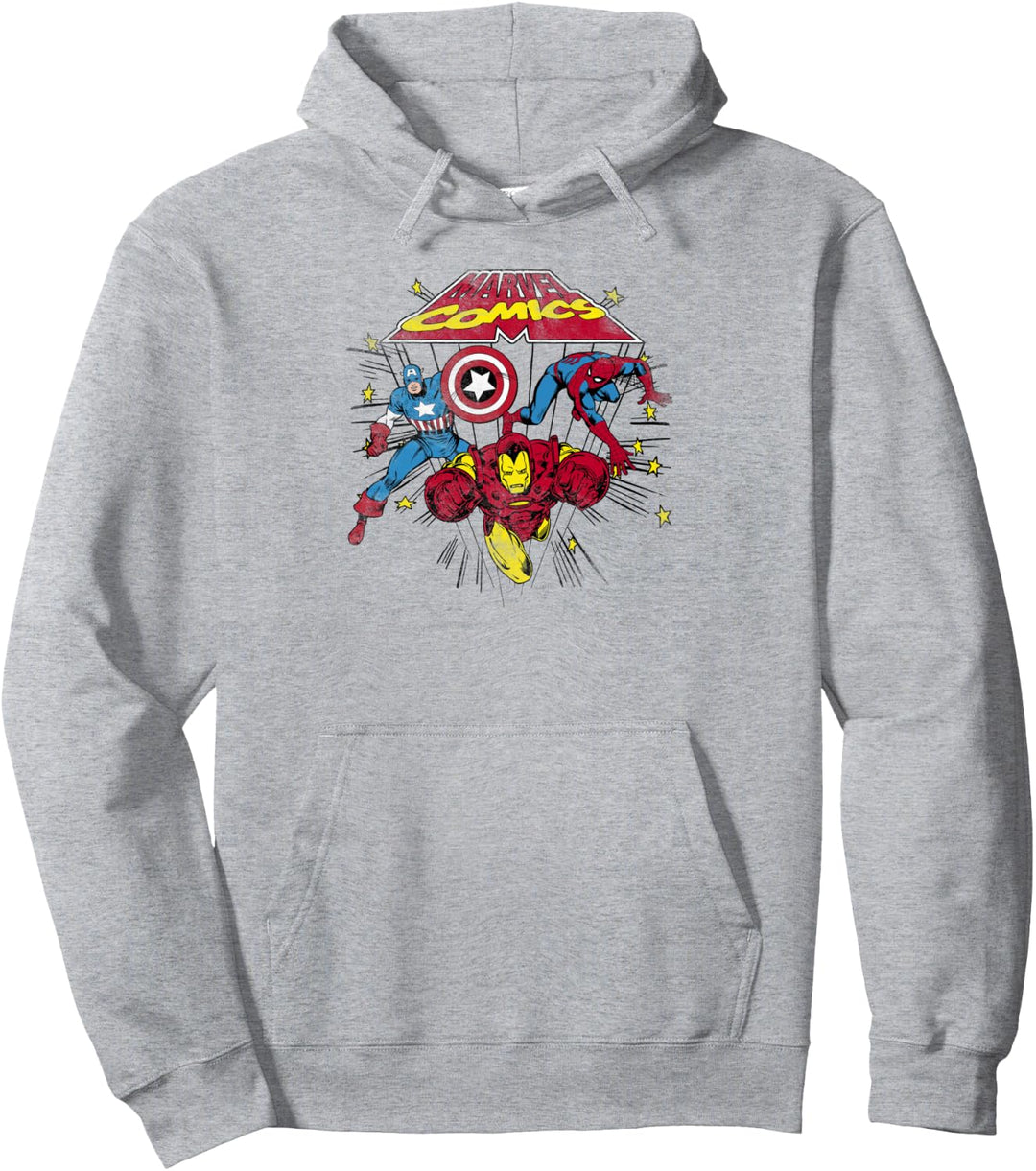 Marvel Captain America Spider-Man Iron Man Retro Pullover Hoodie