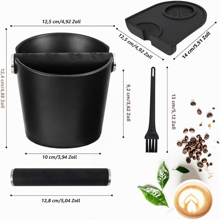 Abklopfbehälter für Siebträger Espresso Abklopfbehälter Knock Box Kaffeesatz Behälter mit Abnehmbare